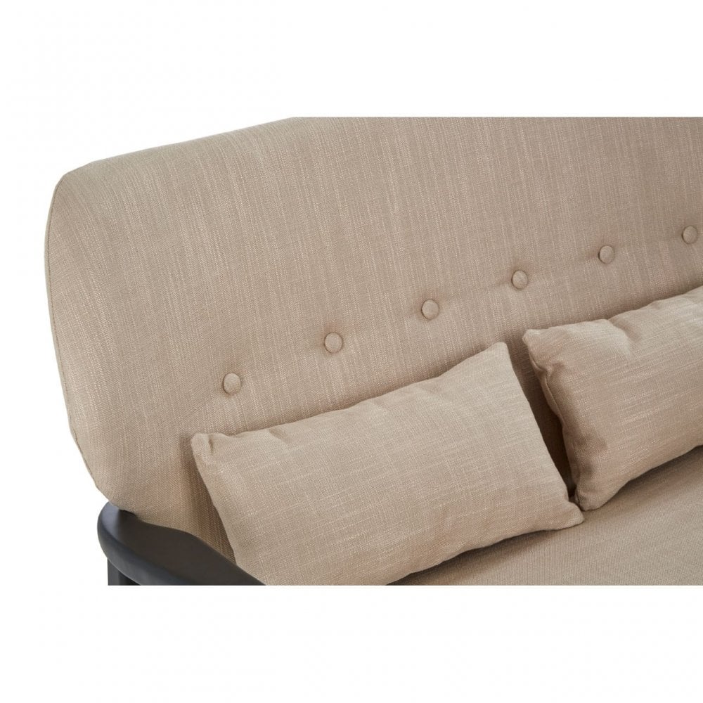 Stockholm 2 Seat Beige Sofa With Black Wood Frame, Beige