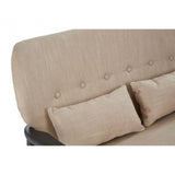 Stockholm 2 Seat Beige Sofa With Black Wood Frame, Beige