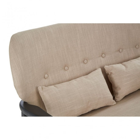 Stockholm 2 Seat Beige Sofa With Black Wood Frame, Beige