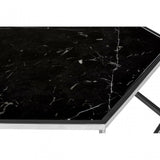 Piermount Silver Frame Hexagon Coffee Table, Black