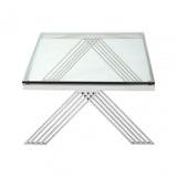 Piermount Clear Glass Coffee Table, Silver