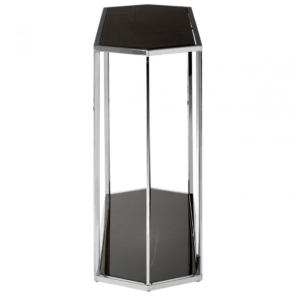 Piermount Silver Frame Console Table, Black