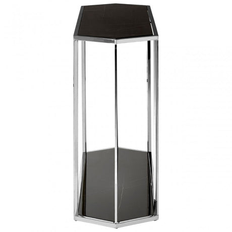 Piermount Silver Frame Console Table, Black