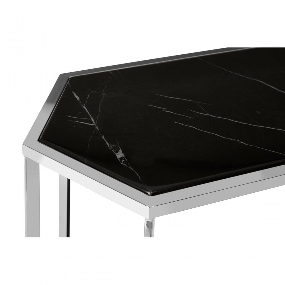 Piermount Silver Frame Console Table, Black