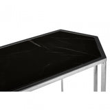 Piermount Silver Frame Console Table, Black