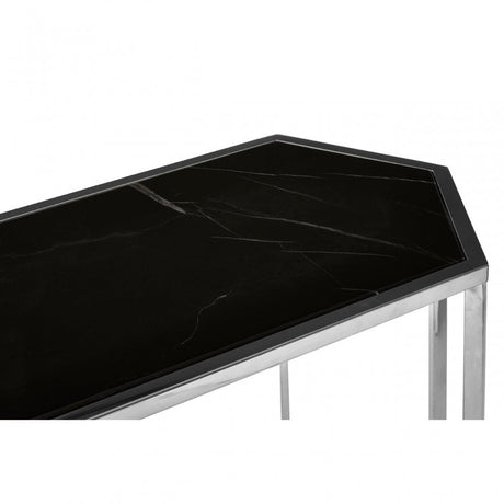 Piermount Silver Frame Console Table, Black