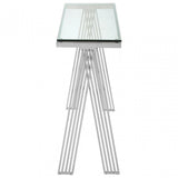 Piermount Clear Glass Console Table, Silver