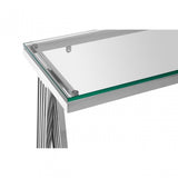 Piermount Clear Glass Console Table, Silver