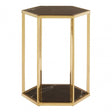 Piermount Black And Gold Finish End Table, Black