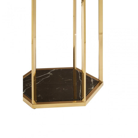Piermount Black And Gold Finish End Table, Black