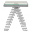 Piermount Clear Glass End Table, Silver