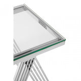 Piermount Clear Glass End Table, Silver