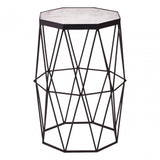 Shalimar Octagonal Black Finish Side Table, Black