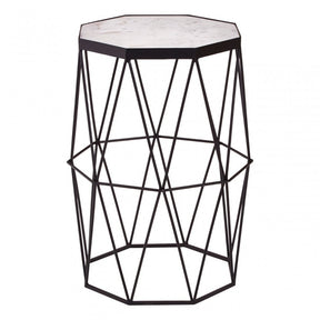 Shalimar Octagonal Black Finish Side Table, Black