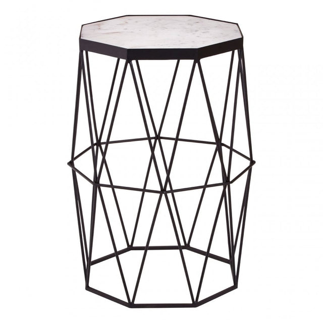 Shalimar Octagonal Black Finish Side Table, Black