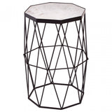 Shalimar Octagonal Black Finish Side Table, Black