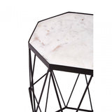 Shalimar Octagonal Black Finish Side Table, Black