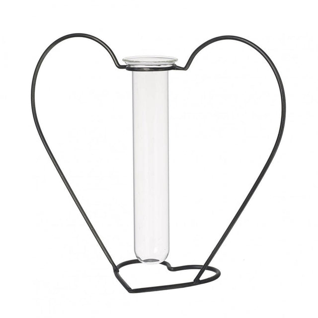 Heart Frame Bud Vase Black H205x85mm