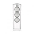 Bobble Vase Grey H250x80mm Glass