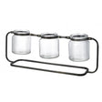 Jars x3 Bud Vase Blk/Clr H180x500mm Gls