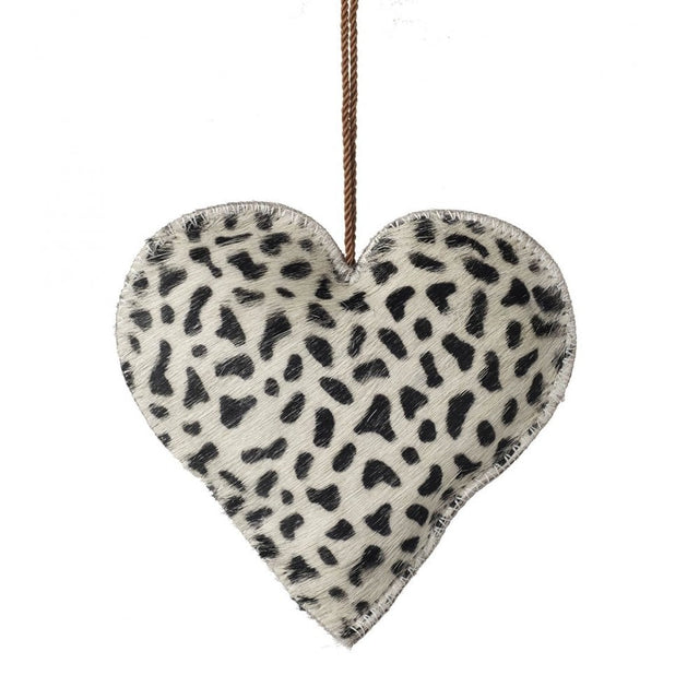 Heart Cheetah Print Hanging D110 Blk/Wh