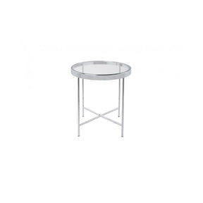 Side Table Smooth, Chrome, Clear