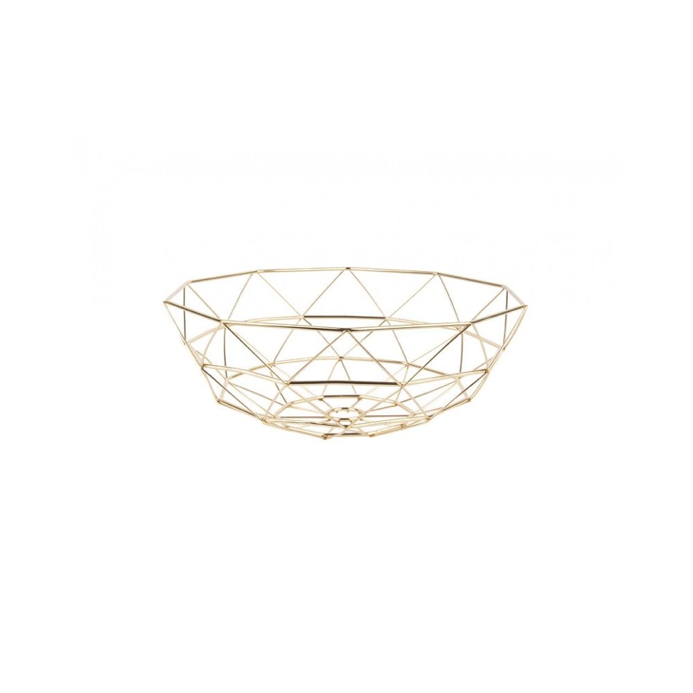 Basket Diamond Cut Large, Gold plated, Gold