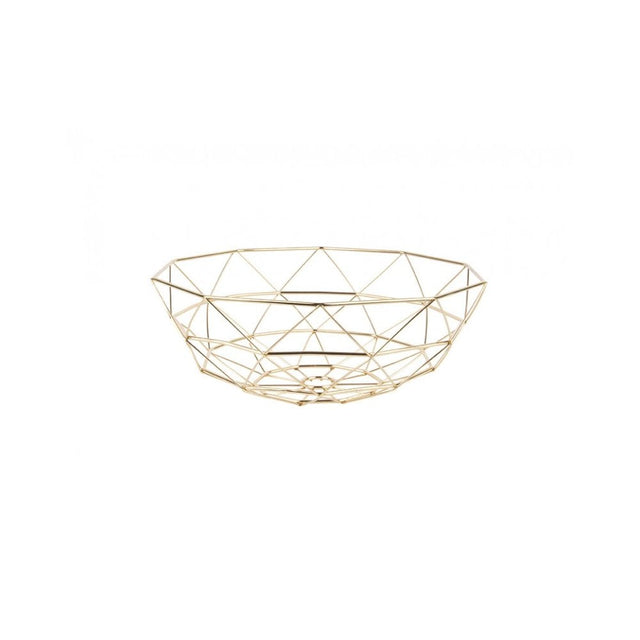 Basket Diamond Cut Large, Gold plated, Gold