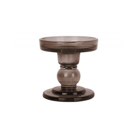 Candle holder Glass Art, Chocolate brown, Brown