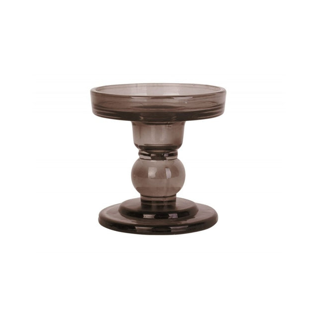 Candle holder Glass Art, Chocolate brown, Brown