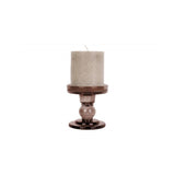 Candle holder Glass Art, Chocolate brown, Brown