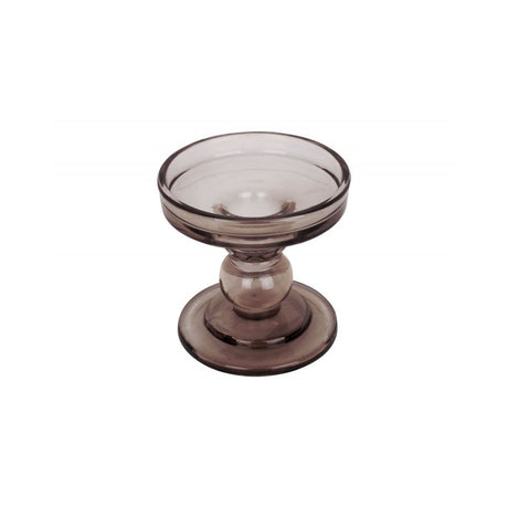 Candle holder Glass Art, Chocolate brown, Brown