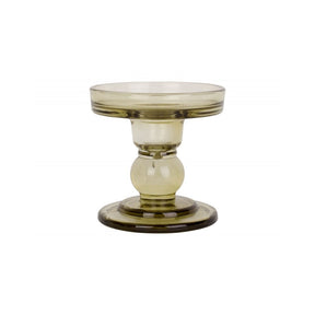 Candle holder Glass Art, Moss green, Green