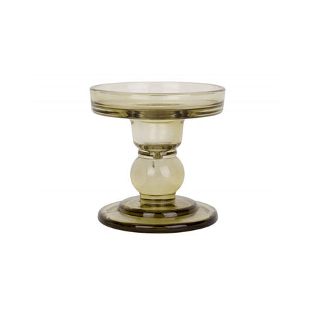 Candle holder Glass Art, Moss green, Green