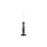 Candle Holder Glass Art Bubbles Medium, Black