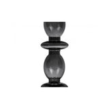 Candle Holder Glass Art Bubbles Medium, Black