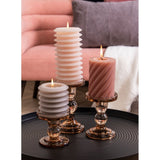 Candle holder Glass Art large, Chocolate brown, Brown