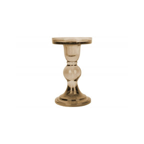 Candle holder Glass Art large, Sand brown, Brown