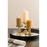 Candle holder Glass Art large, Sand brown, Brown