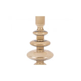 Candle Holder Glass Art Rings Large, Sand brown, Brown