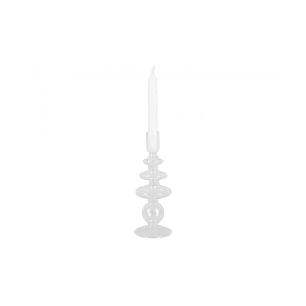 Candle Holder Glass Art Rings Large, Clear