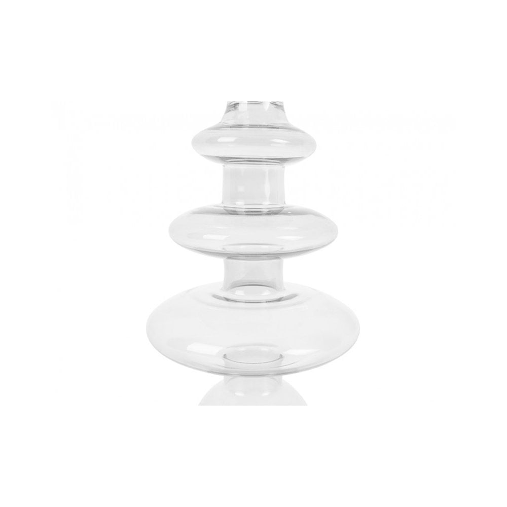 Candle Holder Glass Art Rings Large, Clear