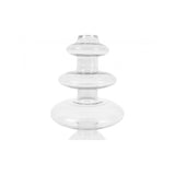 Candle Holder Glass Art Rings Large, Clear