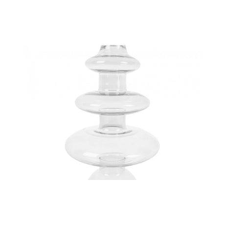 Candle Holder Glass Art Rings Large, Clear