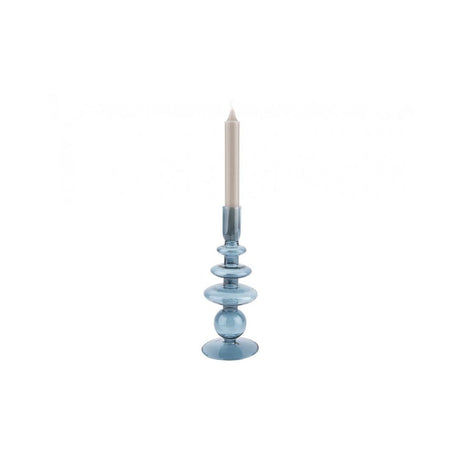 Candle Holder Glass Art Rings Large, Dark blue, Blue
