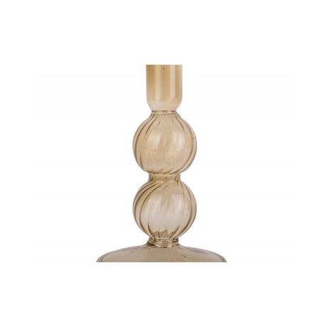 Candle holder Swirl Bubbles, Sand brown, Brown