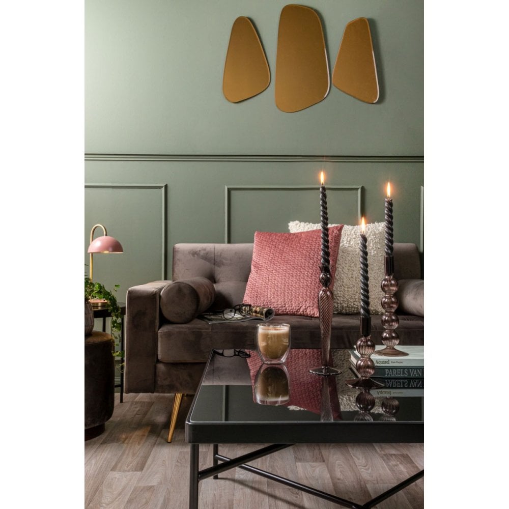 Candle holder Swirl Bubbles large, Chocolate brown, Brown