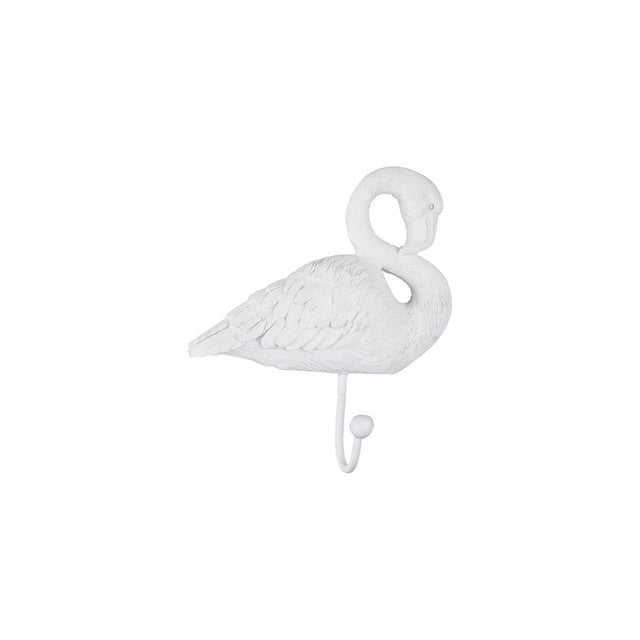 Coat Hook Flamingo, White