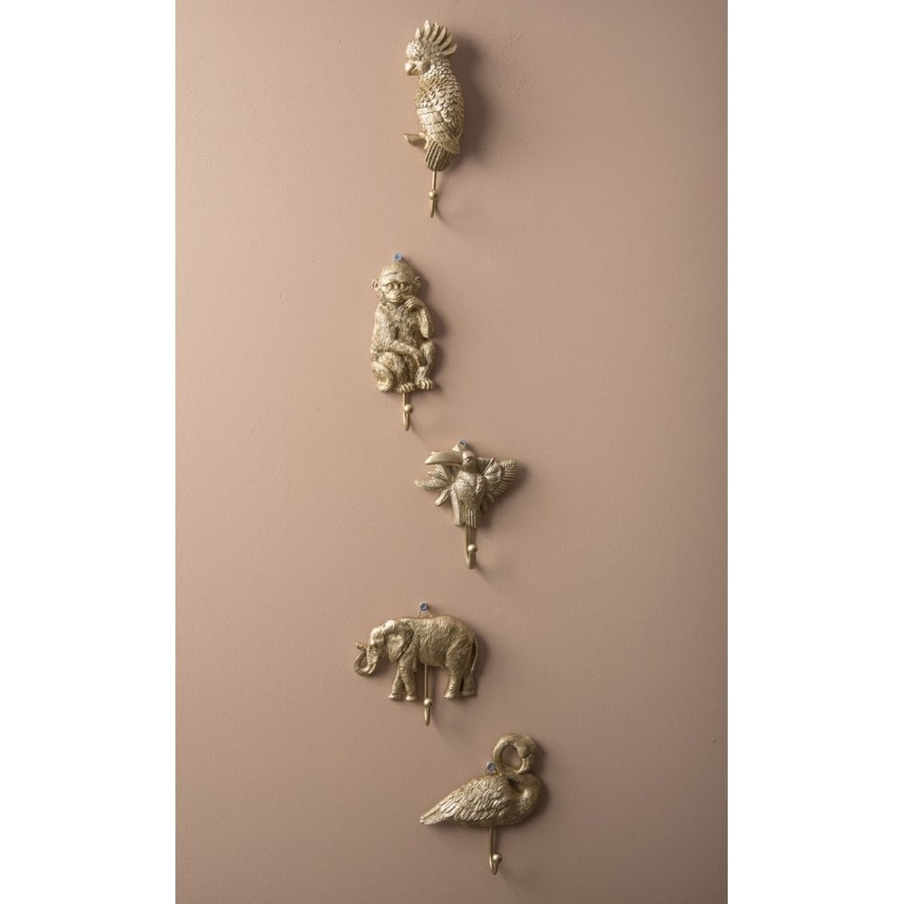 Coat Hook Flamingo, White