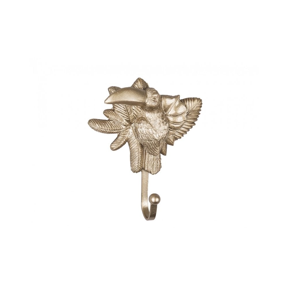 Coat Hook Toucan, Gold painted, Gold
